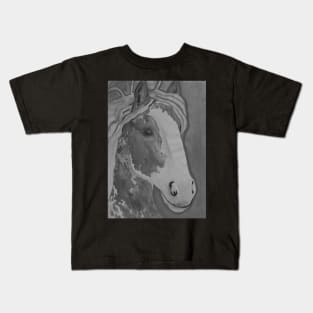 Black and white horse or pony Kids T-Shirt